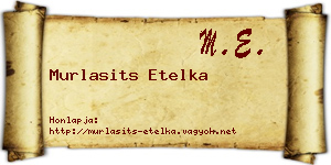 Murlasits Etelka névjegykártya